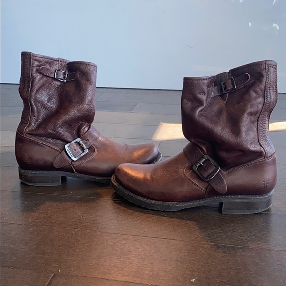 Frye Shoes - Frye Dark Brown Natalie Short Boots